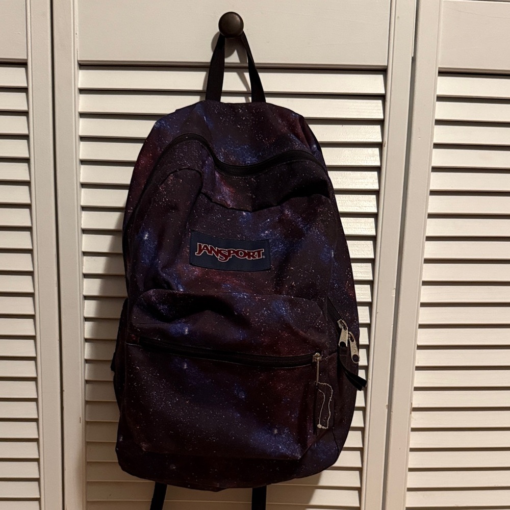 JanSport Cosmic Print Backpack - Black and Purple